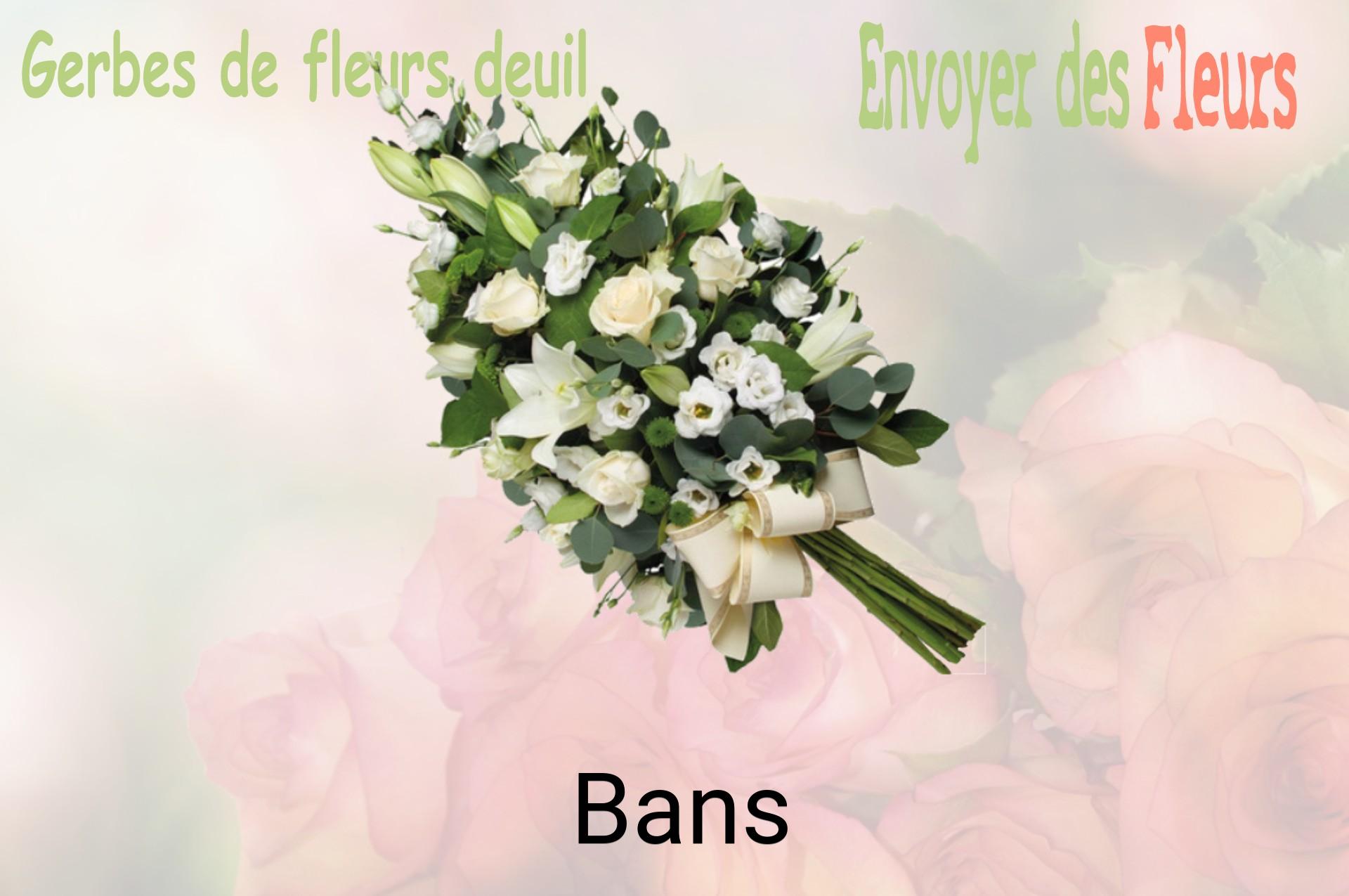 Gerbe de fleurs de deuil livrée à Bans